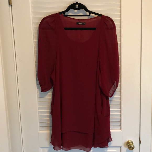 Millau Tops - Red flowy tunic/ dress Millau Tops - Red flowy tunic/ dress